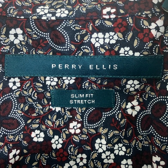 Perry Ellis Floral Button Down Shirt Size Large - Picture 5 of 8